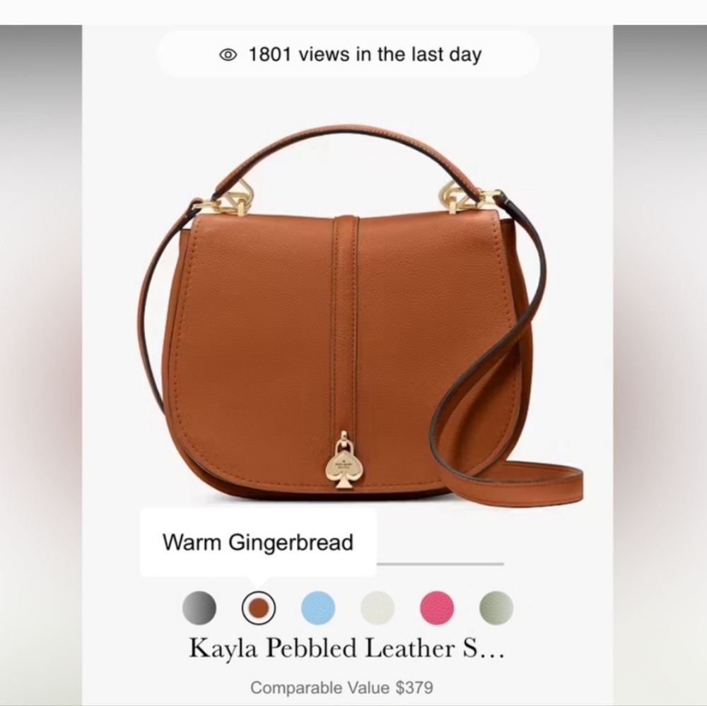 kate spade Warm Gingerbread Kayla Pebbled Leather Crossbody Bag